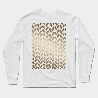 Cute knitting pattern - gold Long Sleeve T-Shirt
